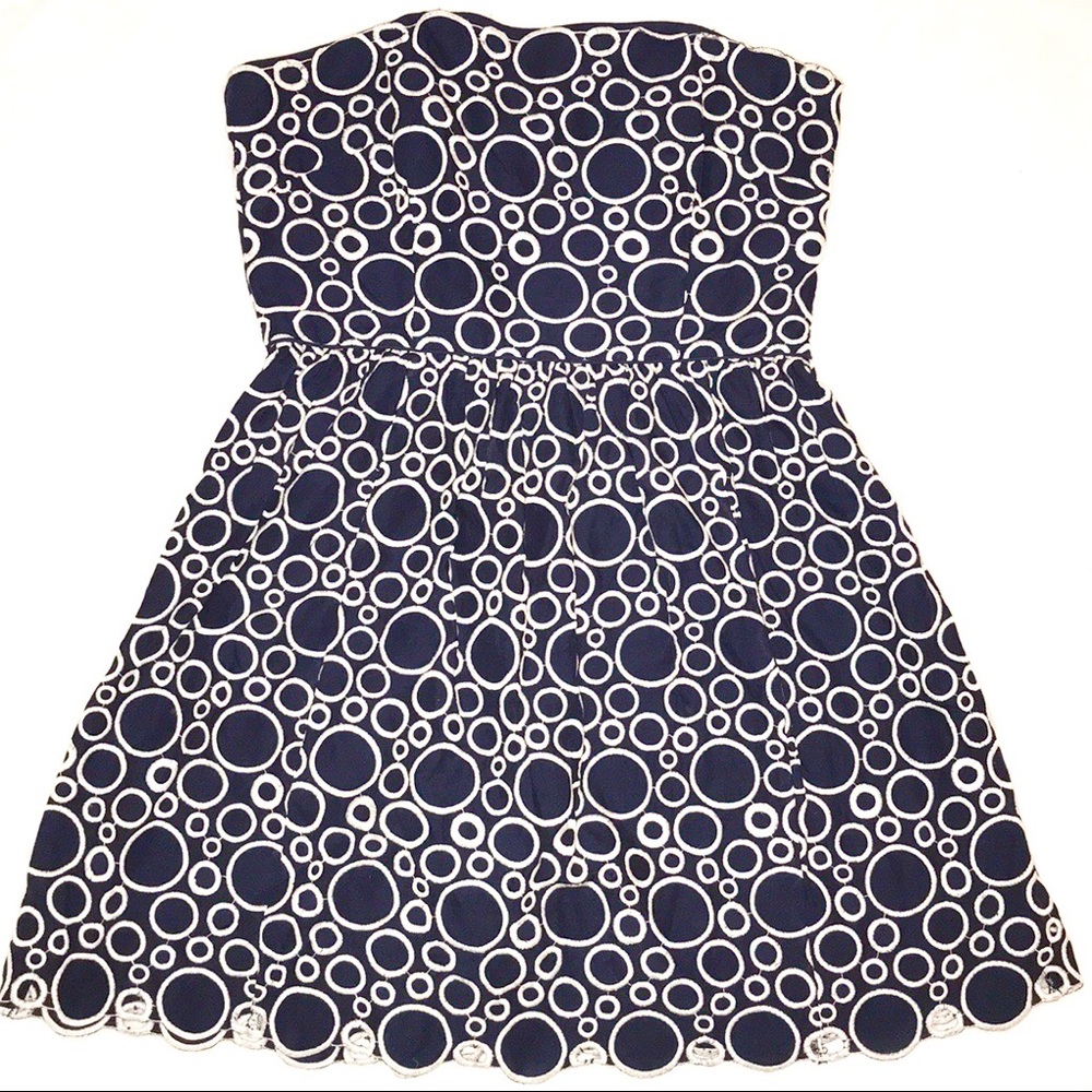 Laundry by Shelli Segal-Eyelet Strapless Dress